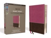 NIV, Reference Bible, Giant Print, Leathersoft, Pink/Brown, Red Letter, Comfort Print