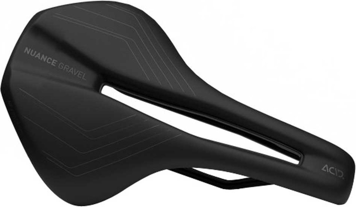 ACID Zadel Nuance Gravel - SILink - Fietszadel - Ergo-Relief Channel - Zadel voor Fietsen - EVA-vulling - T-vormige Zadelcontour - Zitpositie C - 24.3 x 15 cm - Zwart