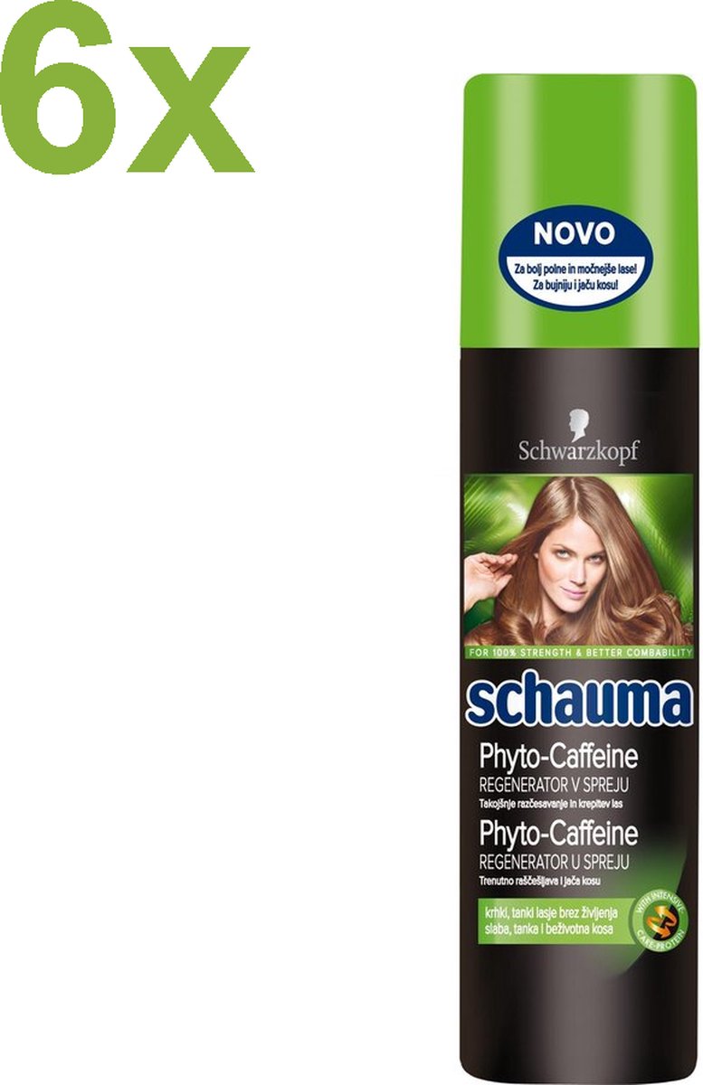 Schwarzkopf - Schauma - Phyto-Caffeine - Spray - 6x 200ml - Voordeelverpakking