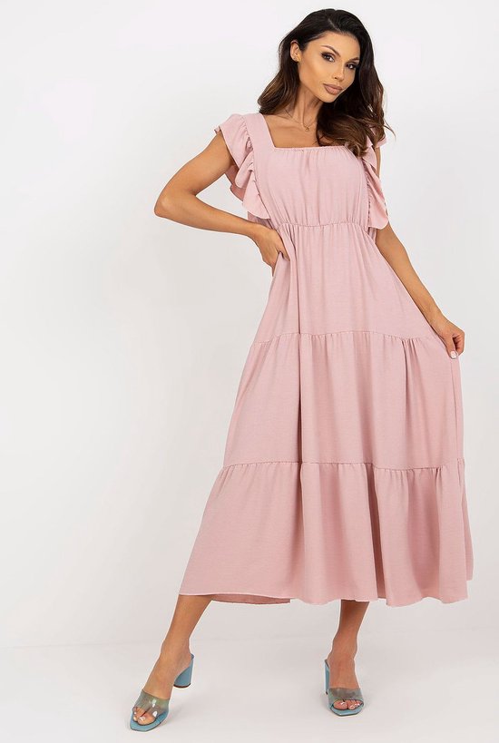 Dames zomer jurk - Maat one size - Roze