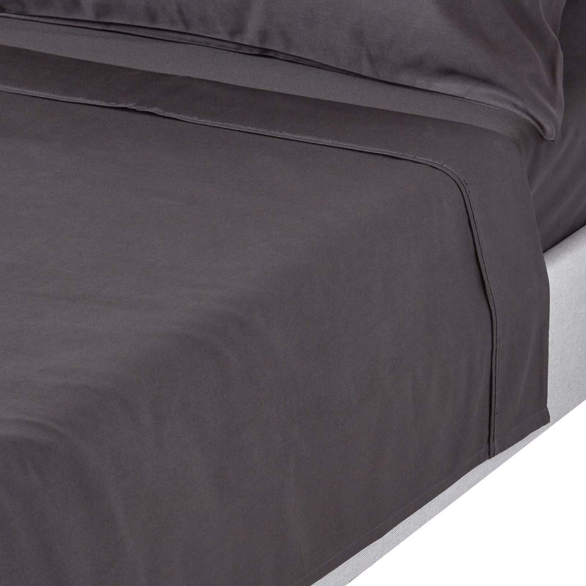 Homescapes Luxe Satijn Laken 180x260 cm – Antracietgrijs – 100% Egyptisch Katoen – Draaddichtheid 1000