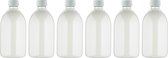 Scrubzout White Lotus - 650 gram - Fles met witte dop - set van 6 stuks - Hydraterende Lichaamsscrub
