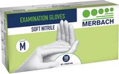 Merbach soft-nitrile handschoenen poedervrij, wit - Small- 9 x 100 stuks voordeelverpakking
