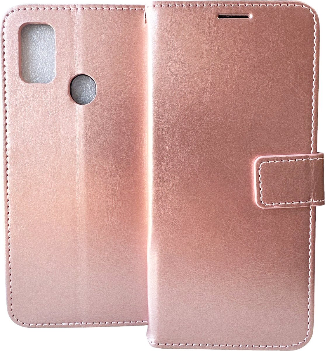 Bookcase Geschikt voor: Samsung Galaxy A21S - Rose Goud - portemonnee hoesje