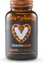 Vitaminstore - Super D3 25 mcg vitamine D - 250 softgels