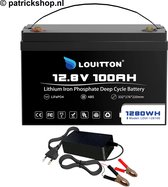 Batterie LifePo4 12V 100AH ​​​​1280WH avec BMS avec chargeur