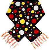 Sjaal rood/wit/geel confetti 160 x 19 cm