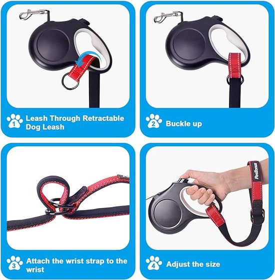 Hondenriem, intrekbare hondenriem, uitschuifbare hondenriem, voor kleine, middelgrote en grote honden, roze, 3 meter