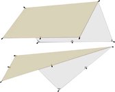 Top Lander Tarp - Luifel - Tent - Waterdicht - 3m x 4m - Camping - UV-bescherming - Regenscherm - Crème wit