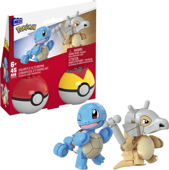MEGA - Pokémon Squirtle en Cubone - Constructiespeelgoed - Speelfiguur