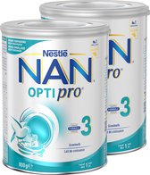 Nestlé NAN OptiPro 3 - Groeimelk voor Baby's vanaf 1 jaar - Voedzame Formule met Essentiële Nutriënten - 2 x 800g