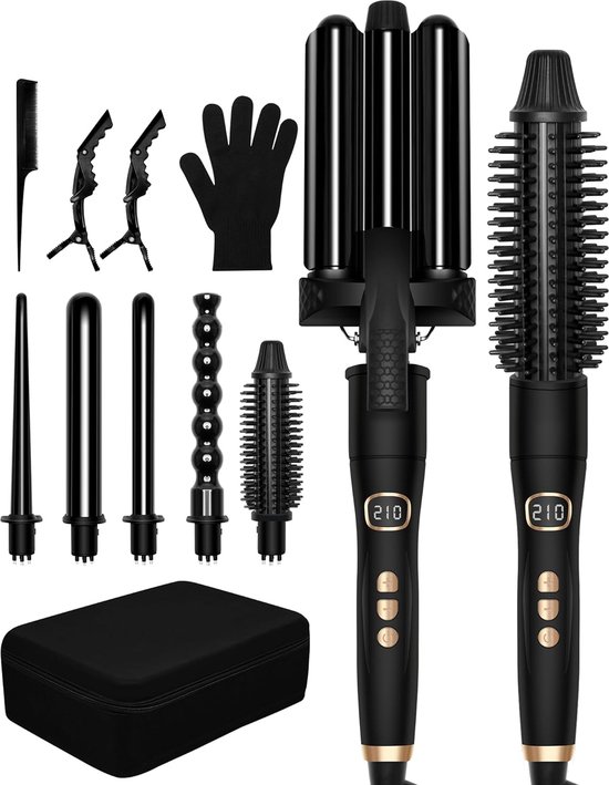 Multistyler - Brosse à friser - Hairwrap - Brosse sèche-cheveux - Coiffeur - Coiffeur - Gaufrier - Brosse lissante