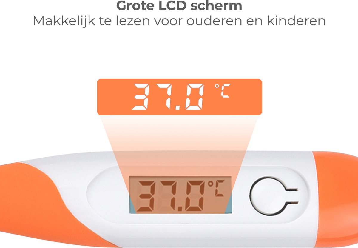 Premium Commerce® - Thermometer Baby - Lichaam - Koorts - Koortsthermometer voor volwassenen - Oranje - Incl. opbergcase! — cadeau in Cadeau-ideeën - foto 6