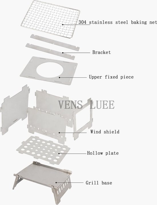 Outdoor Vouwkaart Grill Barbecue Camping Winddicht Brandende Vuur Tafel Draagbare Houtskool Brandbranden Brandhout Barbecue Kachel (Stijl 3) van Anself — afbeelding 2