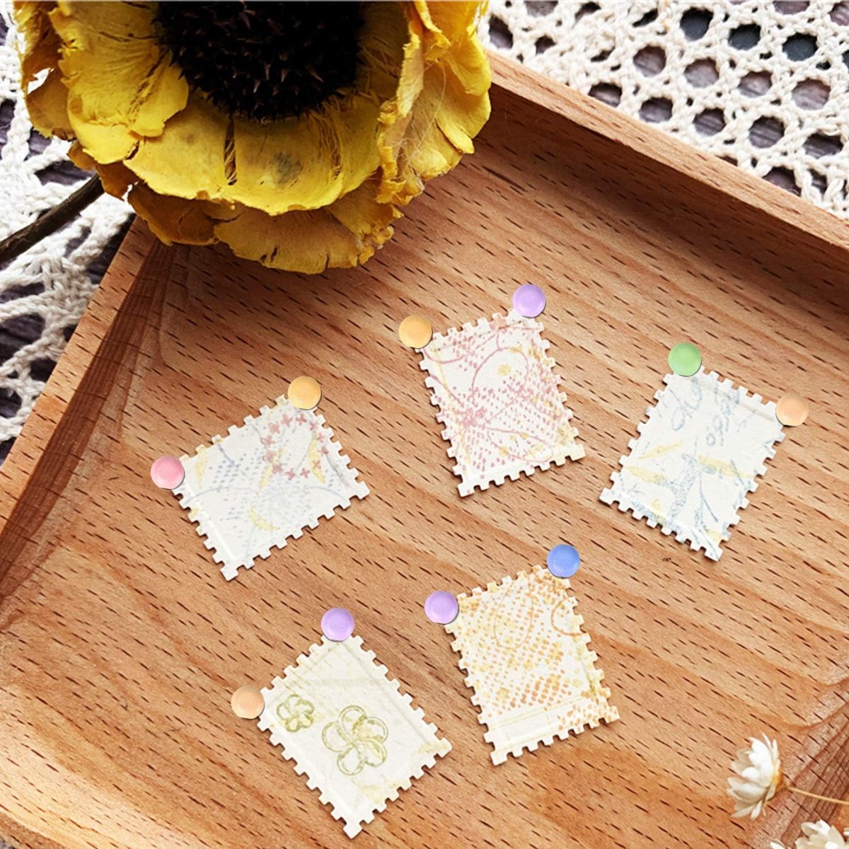 Lot De 200 Clips Pastel Métal - 100 Ronds & 100 Cœurs - Pour Scrapbooking, Cartes, Bricolage - Taille 8-9.5 Mm