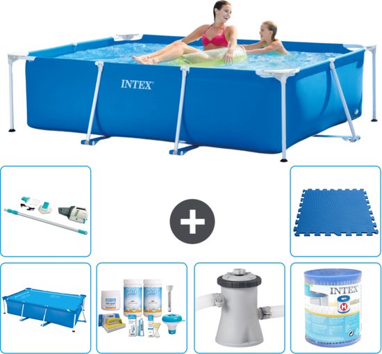 Intex 28270NP Metal Frame Zwembad, 220cm x 150cm x 60cm Rechthoekig Blauw