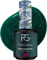 Pink Gellac | Mermaid Green - Vernis Gel - Vegan - Vert - Finish Glitter - 15 ml