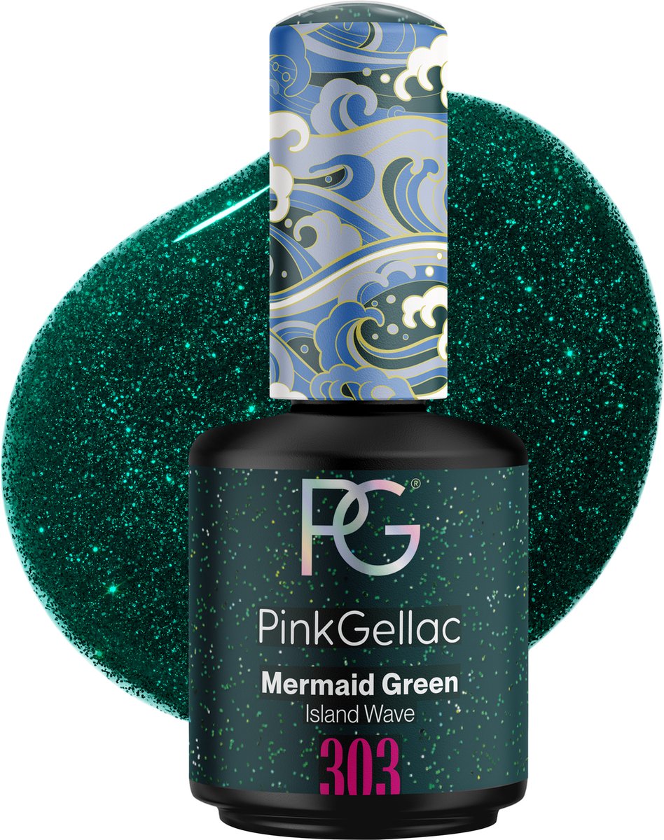 Pink Gellac Gellak Groen 15ml - Groene Gellak Nagellak - Gelnagels Producten - 303 Mermaid Green