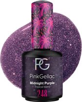 Pink Gellac 248 Midnight Purple Gellak 15ml - Glanzende Paarse Gel Lak Nagellak - Gelnagels Producten - Gel Nails