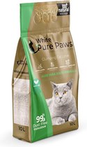 White Pure Paws Bentoniet kattenbakvulling - Aleo Vera kattenbakgrit - Kattenbakvulling klontvormend bentonite - 10L 8,4 KG