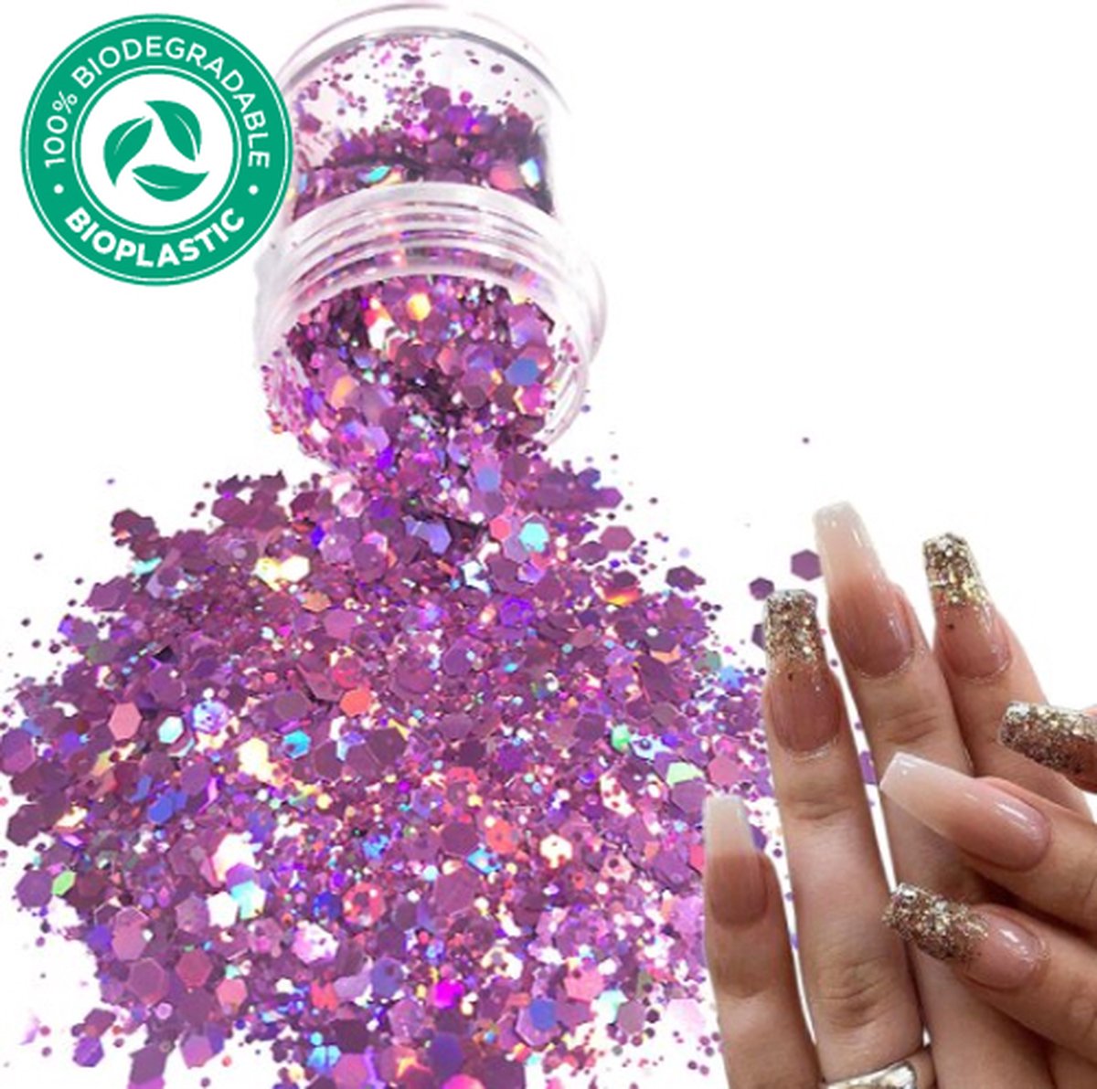 Goedkoopste Chunky Glitters (Lila) [Volume 8g - Festival Glitter Outfit Nagel Decoratie Versiering - Manicure Kunstnagels Nepnagels Acryl Nagels - Kinderen Volwassenen Dames Glitters]