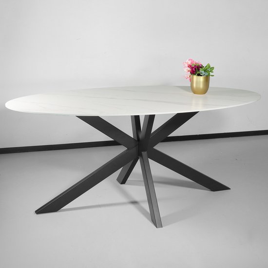 Table Manger Ovale 180cm Figo Aspect Marbre Table Ovale Blanche table-manger-ovale-180cm-figo-aspect-marbre-table-ovale-blanche