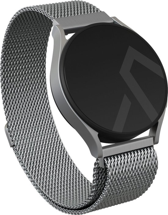 BURGA Universele Horlogebandje - Metaalgaas voor Samsung Galaxy/Garmini/Xiaomi/Huawei - Zilver - 20mm