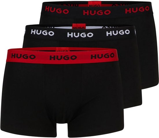 HUGO trunks (3-pack) - heren boxers kort - antraciet grijs - Maat: L