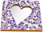 Mozaiek pakket Spiegel Hart Wit-Paars-Violet