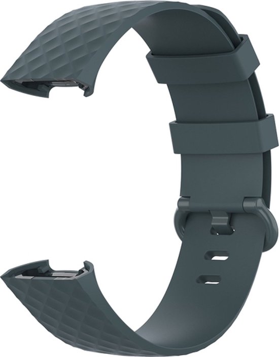 *** Bracelet adapté aux bracelets Fitbit Charge 3 et 4 - Ardoise (Grijs) - Taille : ML - Bracelet de montre, Bracelet de Heble® ***