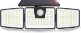 Palmwood Buitenlamp - Buitenlamp met bewegingssensor - Solar buitenlamp - 156 LEDs - Zwart