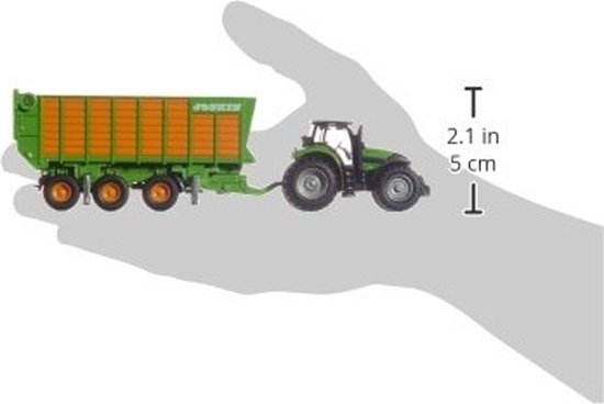 SIKU 1848, DEUTZ Agrotron X720 tractor met Joskin-cargo hangerset, schaal 1:87, metaal/kunststof