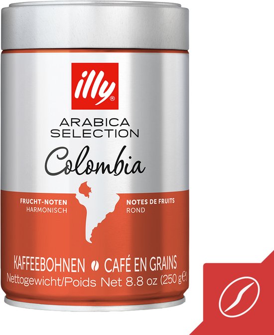 Illy Arabica Selection Colombia koffiebonen in blik.