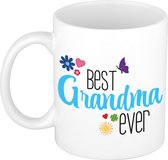 Bellatio Decorations Cadeau koffie/thee mok voor oma - blauw - beste oma - keramiek - 300 ml