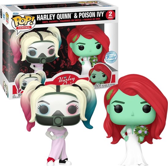 Funko Pop! DC Comics Heroes: Harley Quinn Animated Series - Harley Quinn and Poison Ivy Wedding 2 Pack Exclusive