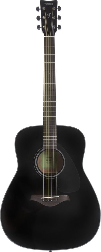 Zwarte akoestische Yamaha gitaar FG800 met slagplaat, op witte achtergrond.