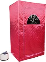 QProductz Sauna Mobile - Sauna 1000W - Sauna Portable Infrarouge - 100 x 80 x 170 cm - Rouge