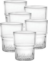Empilable waterglas 200ml, stapelbaar, zonder vulmerk, 6 glazen