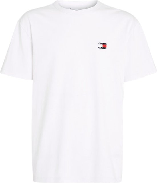 Tommy Hilfiger TJM Regular Badge Tee - Heren T-shirt - Wit - Maat S