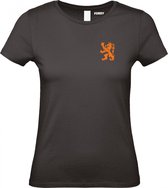 Dames t-shirt Holland Leeuw Klein Oranje | EK 2024 Holland |Oranje Shirt| Koningsdag kleding | Zwart Dames | maat XS