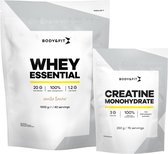 Body & Fit Whey Essential Vanille 1000g + Creatine Monohydraat 250g Bundel - Whey Protein - Proteine Poeder