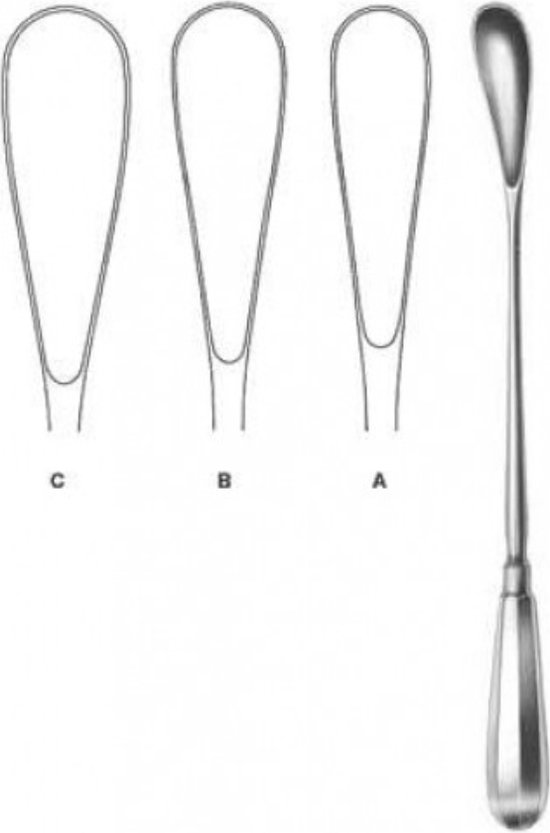 Foto: Belux surgical instruments curette uterus cuzz 30 cm 14 mm kop zilver gynaecologische instrumenten glad niet steriel herbruikbaar en autoclaveerbaar