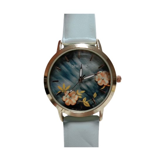 Maak een statement met deze roze/blauwe zonnebril met bijpassend horloge