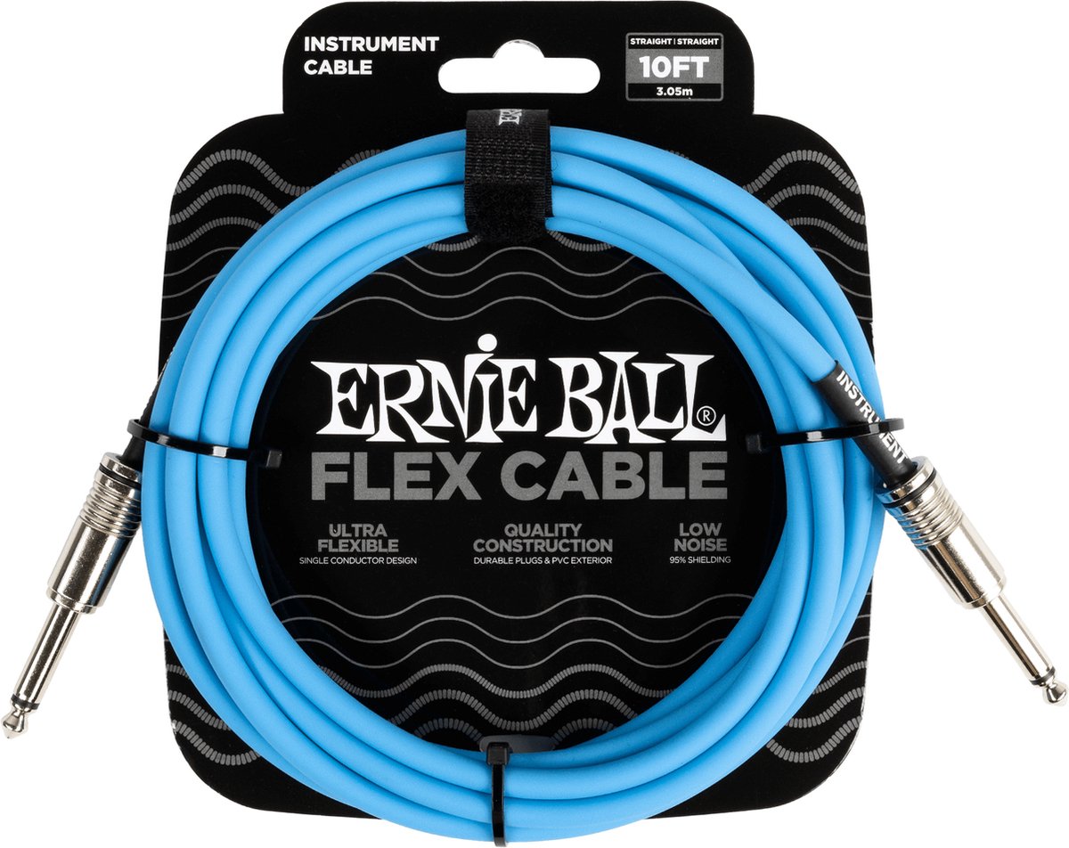 Ernie Ball 6412 Flex Cable 3 meter instrumentkabel blauw