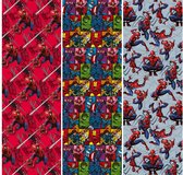 6 rouleaux de papier cadeau Marvel - 200x70cm - superman spiderman - sans plastique - 3 assortiments de superman - spiderman, hulk.