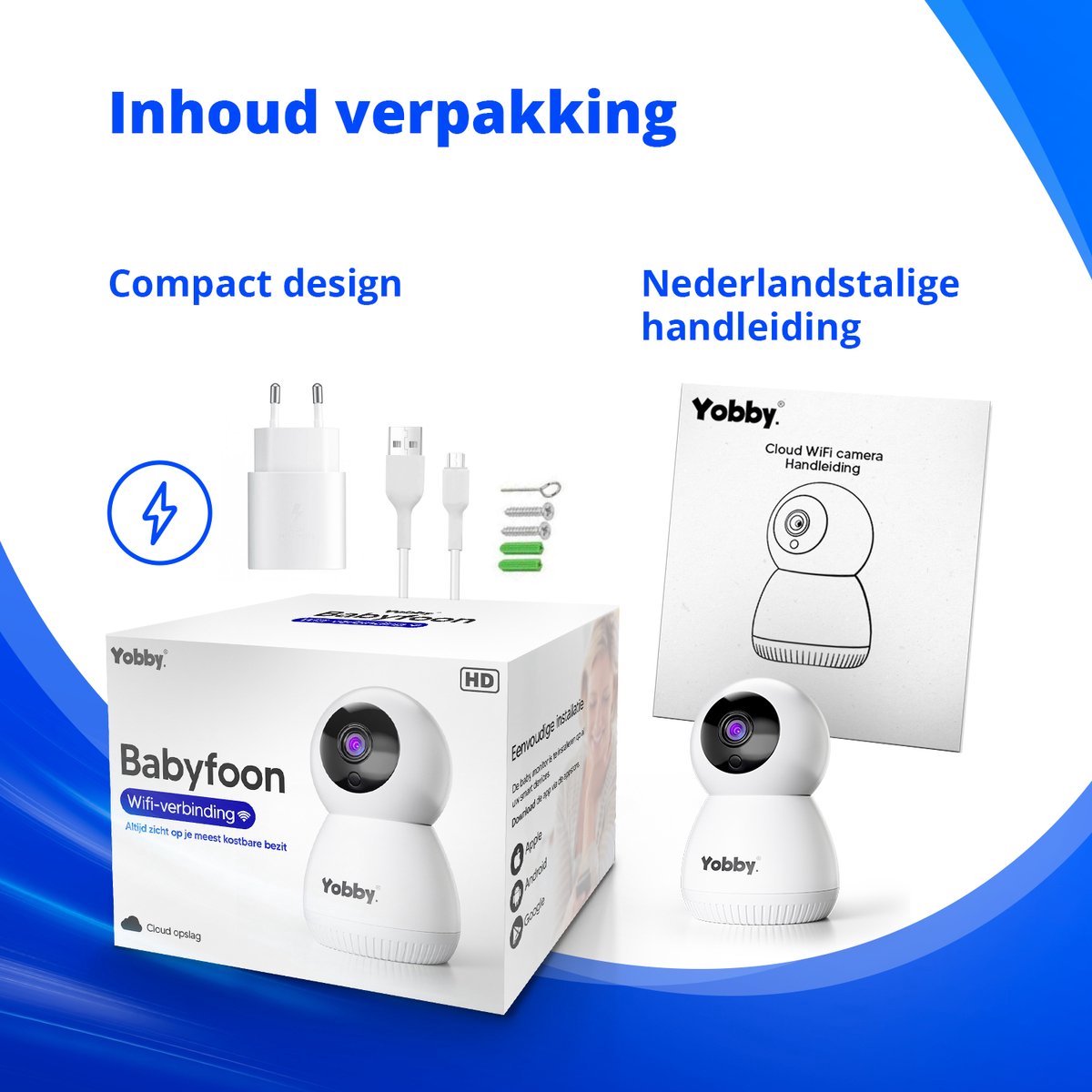 Afbeelding 2 van Yobby - FullHD Babyfoon Met Camera en App – Onbeperkt Bereik – WiFi - Geluid en Bewegingsdetectie – Terugspreekfunctie – 4x Zoom - Nachtzicht