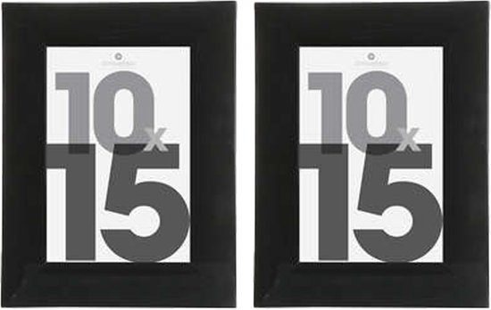 Atmosphera Fotolijstje Olympus - 2x - voor een foto van 10 x 15 cm - zwart - Kunststof/glas - Klassieker