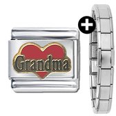 Schakel Bedel - Ik hou van mijn Oma - 9mm - charm - Plus Armband - Geschikt voor op Nomination armband - Italiaanse schakelarmband Charm