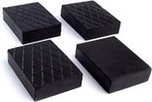 Luxiba - Set van 4 rubberen blokken 120 x 80 x 60 mm