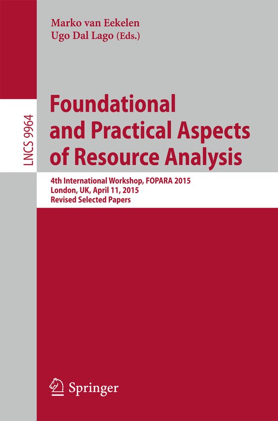 Foundational and Practical Aspects of Resource Analysis - cover